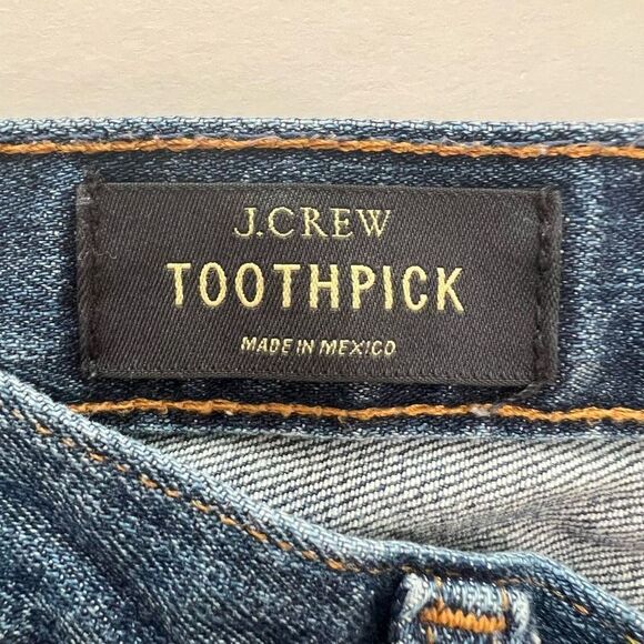 J. Crew Mid Wash Blue Low Rise Toothpick Stretch Ankle Denim Jeans Size 26 - Picture 9 of 14